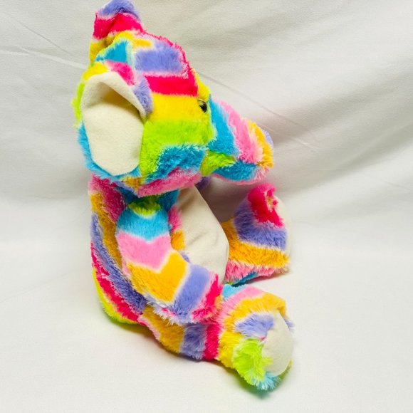 Elephant Soft Cuddly Plush Toy in Rainbow Colors by World Plush - Picture 3 of 8